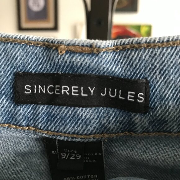 SINCERELY JULES size 9 / 29 Light Wash Stretch Denim High Waist Straight Jeans - Picture 4 of 4